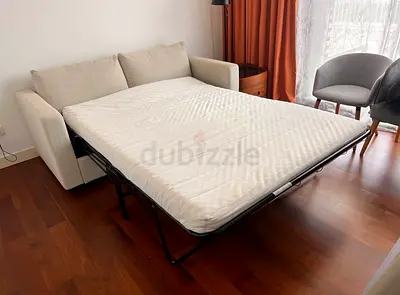 IKEA vimle Beige 2-seater Fabric Sofa Bed with Fold-out Mattress - Good Condition