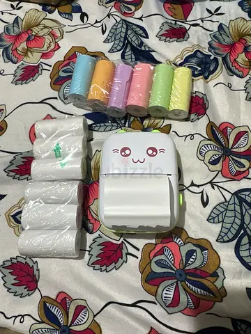 Portable Label/Receipt Thermal Printer with Extra Paper Rolls