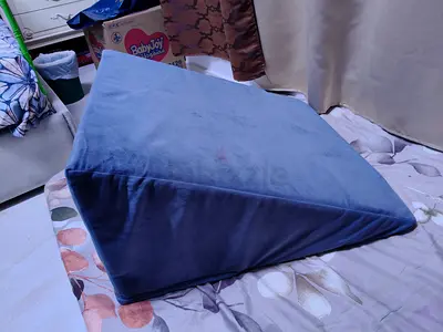 Blue Foam Wedge Pillow / Back Support Cushion - Good Condition
