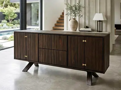 Crate and barrel Dark Smoked Oak Sideboard