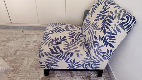 Modern Floral Pattern Armless Accent Chair