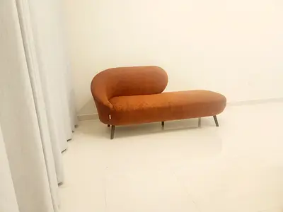 Modern brown chaise lounge sofa - good condition