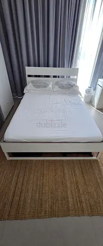 IKEA BED + BEDSIDE TABLE