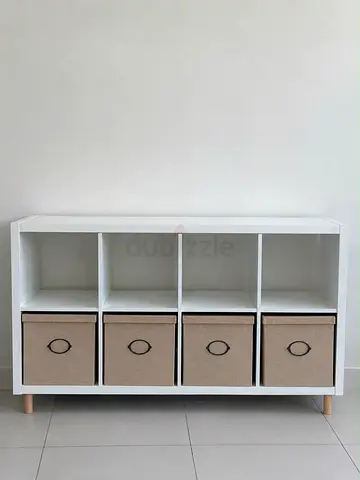 Shelving unit White cube and 4 boxes