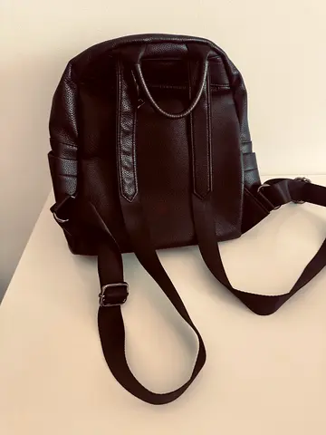Genuine leather backpack black