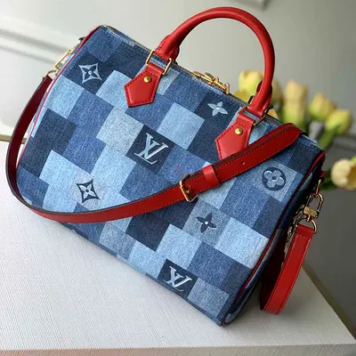 Louis Vuitton Speedy 30 Damier Ebene Canvas in Blue Denim