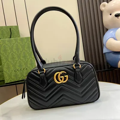 Gucci GG Marmont Small Tote Handle Bag In Matelasse Chevron Leather