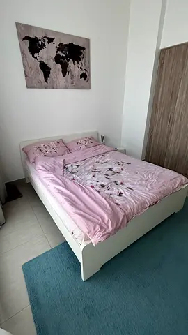 IKEA White double bed frame with mattress - good condition