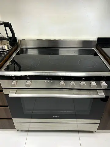 Siemens Electric Cooking Range, Glass Ceramic Cooktop, 90 cm, Stainless Steel, HK9K9V850M