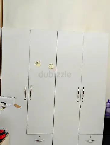 2 White 2-door Wardrobes / Cabinet with Drawers - Good Condition