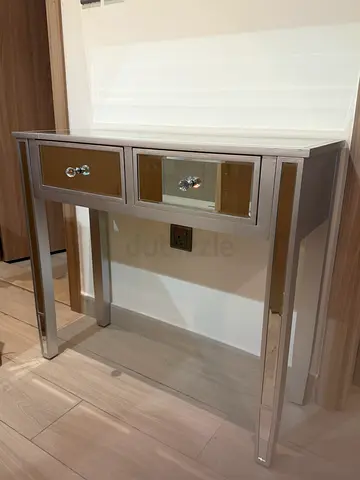 Elegant Mirrored Console Table with Two Drawers