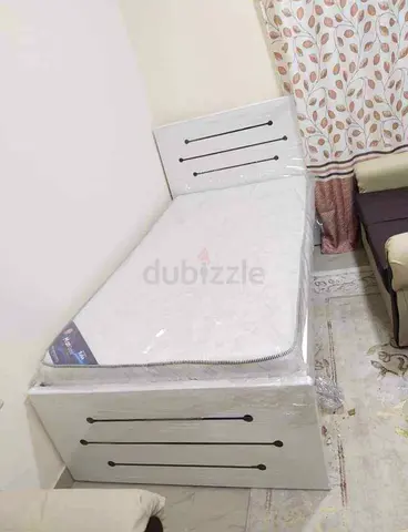 Single Bed with Headboard and Storage - White, Good Condition