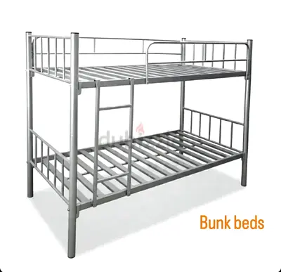 Metal Bunk Bed Frame - Double Twin Over Twin, Silver