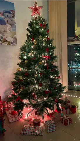 Artificial Christmas Tree and all ornaments included. Lots of decor stuff