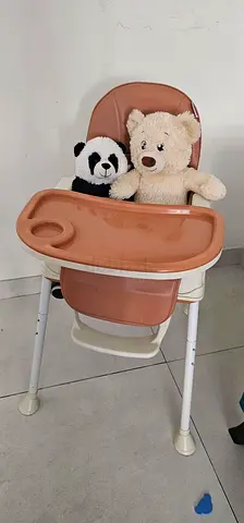 Used baby high chair with removable tray - beige/peach