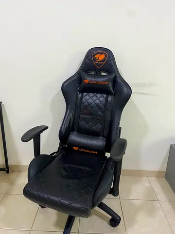 Cougar Gaming Chair with Lumbar and Head Support - Black