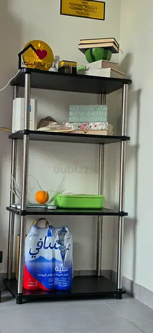 Metal and Wood Open Shelving Unit - 4 Tier Storage Rack