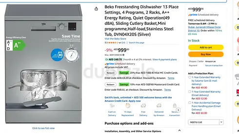 Beko Freestanding 13-place Dishwasher - Stainless Steel