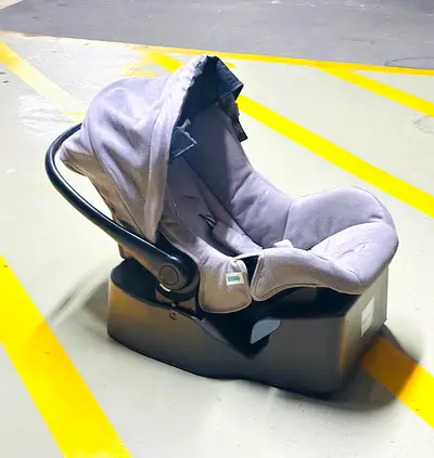 Grey Infant Car Seat with Base - Good Condition