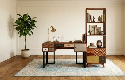 Premium engineered wood desk with scratch-resistant finish, spacious tabletop, and long-lasting perf
