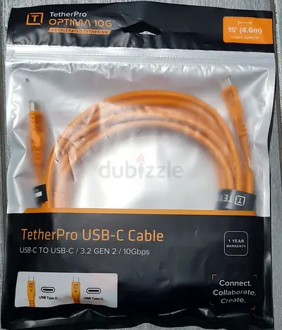 TetherPro USB-C to USB-C Optima 10G Cable (15 / 4.6m) - New in Pack