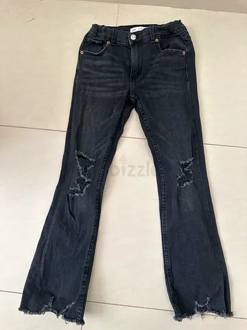 zara kids black distressed ripped jeans - size 10