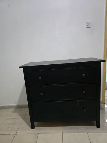 Price adjusted ... ⏩️Urgent Moving out sale....IKEA Hemnes-style 3-drawer Black Nightstand / Table