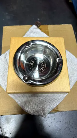 Hermes Sellier Wood and Steel Ashtray