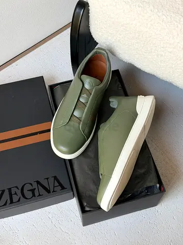 Zegna mens premium quality sneaker in olive green