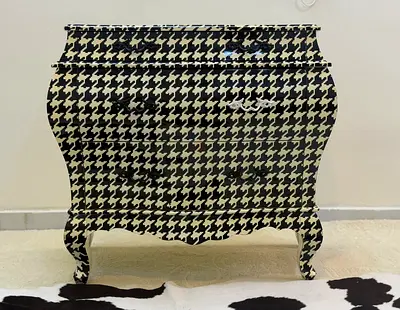SELETTI Designer Houndstooth Chest of Drawers – Bold Statement Luxury Piece