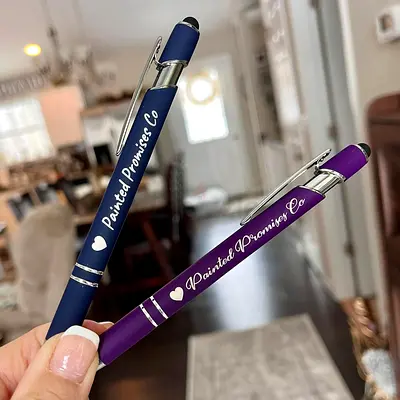 Set of 2 Branded Stylus Pens - Painted Promises Co (Blue Purple)