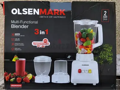 Olsenmark 3-in-1 Multi-Functional Blender (600W) - White