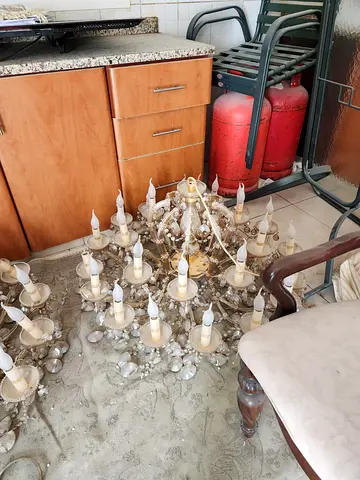 4 pieces ,Large Vintage Crystal Chandelier - Multi-arm Decorative Light Fixture