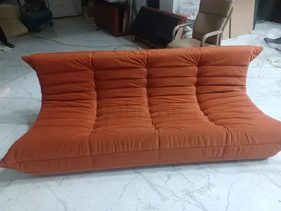 Orange 3-Seater Low Sofabed / Lounge Sofa