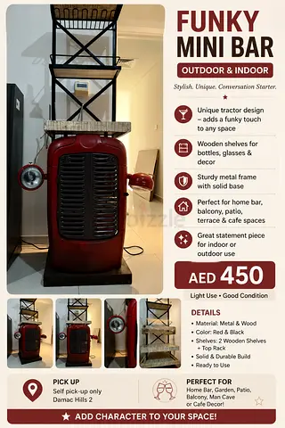 Funky Tractor Mini Bar / Display Cabinet – AED 450
