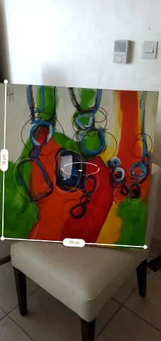 Abstract colorful modern wall painting - 79 x 78 cm