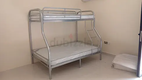Sturdy Metal Bunk Bed with Mattresses