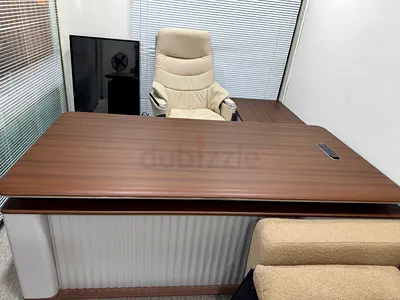 Executive Wooden Office Desk with out chair - Good Condition and with side wardrobe