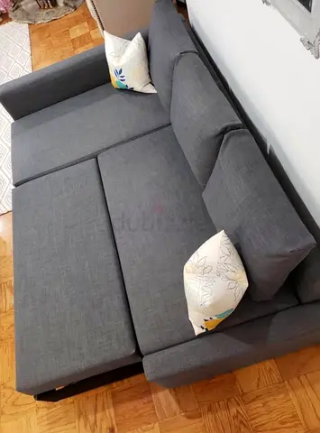 Comfortable Gray Sofa Bed with Cushions