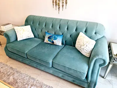 Homecentre velvet sofa set in excellent condition