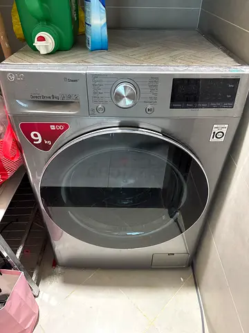 LG 9kg Front Load Washing Machine - Silver, Good Working Condition