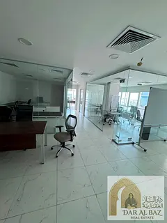 Premium office space for annual rent in Al Majaz 3, Sharjah. Fully furnished at a very attractive pr