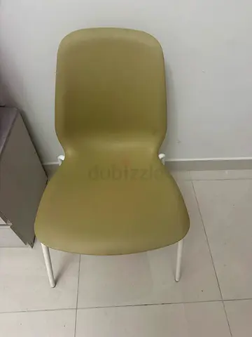 IKEA Branded Single modern molded strong dining chair - light olive, Excellent condition