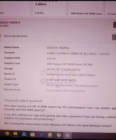 Used Desktop PC Intel i5- AMD Radeon HD 7400M