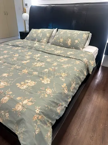 The One King Size Leather Bed + Mattress