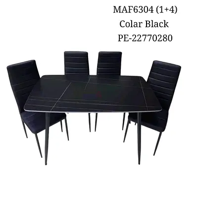 Brand New furnitures Black 5-Piece Dining Table Set (Table + 4 Chairs) - Modern Design