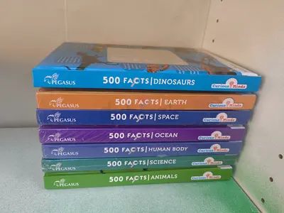 Set of 7 500 Facts Kids Nonfiction Books — Animals, Space, Ocean, More