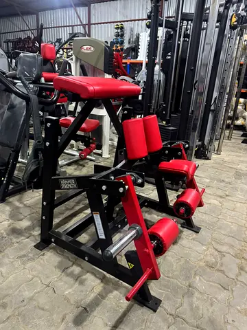 Commercial Leg Extension and Seated Leg Curl Machine - Red/Black