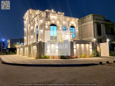 Own your luxury villa in Ajman, two floors and a roof, including registration, ownership fees, electricity, water and central air conditioning, with m