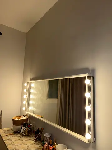 IKEA king size bed side tables and beauty table with mirror
